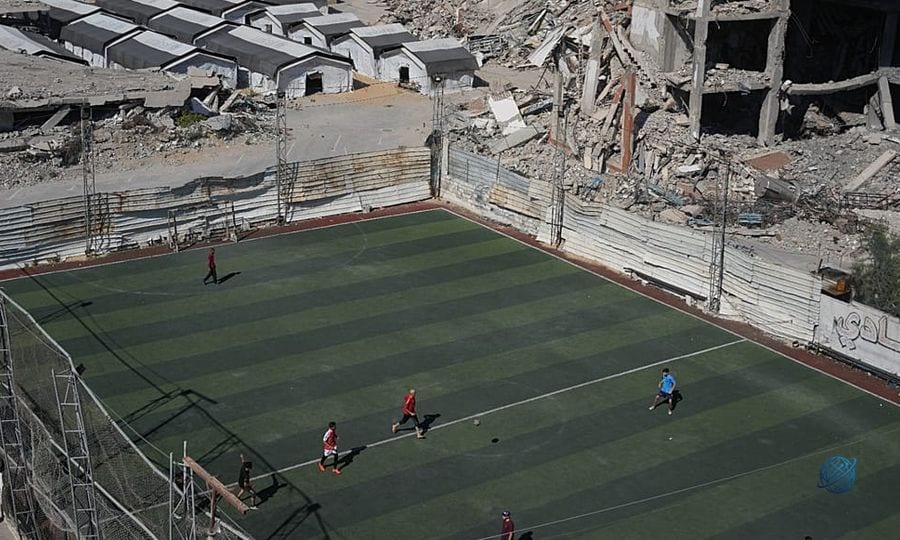 Gazze'de ampute futbolcular yıkık statta Dünya Kupası finalini canlandırdı