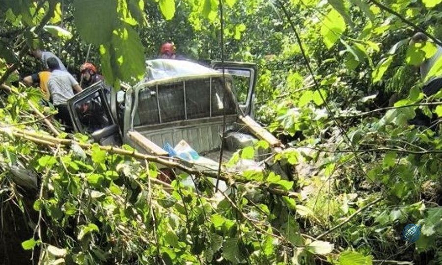 Trabzon'da kamyonet fındık bahçesine yuvarlandı: 1 ölü, 5 yaralı