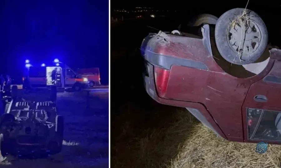 Çanakkale’de kontrolden çıkan otomobil tarlaya uçtu