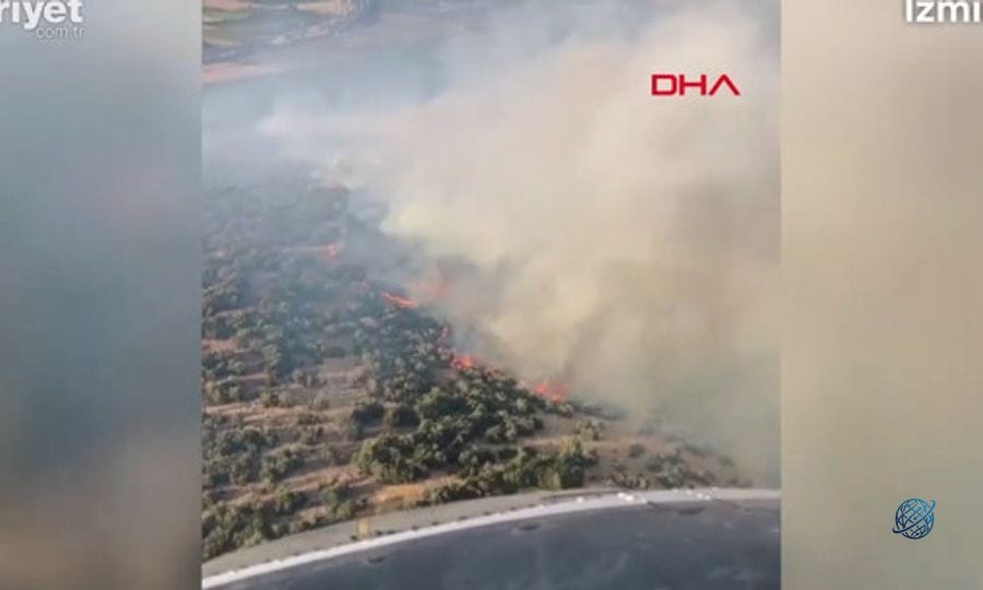 İzmir’de orman yangını; ekiplerin havadan müdahalesi sürüyor