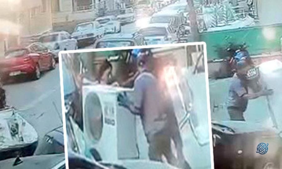 İş yerinin önündeki klima motorunu böyle çaldılar! 2 şüpheli tutuklandı