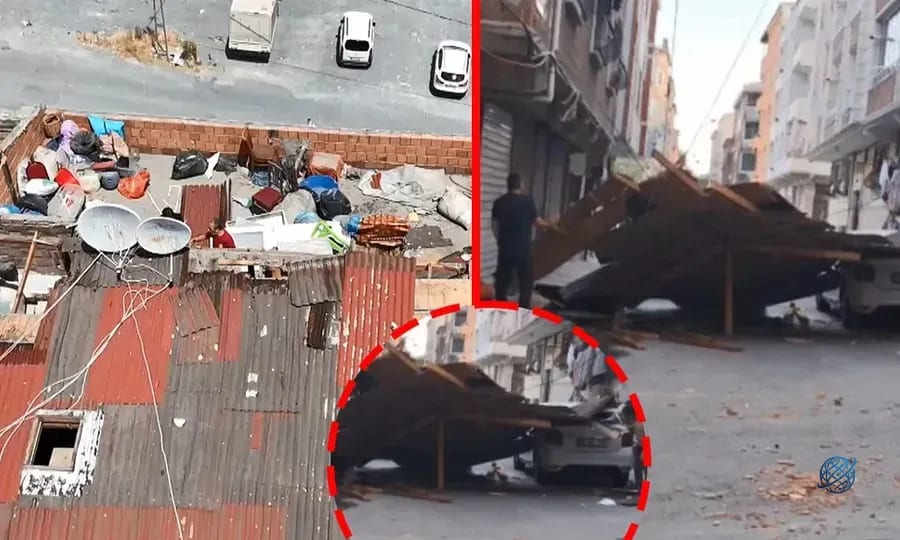 Esenler’de faciaya ramak kala! Fırtına çatıyı uçurdu: Çocuklar son anda kurtuldu!