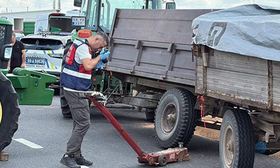 Tekirdağ'da korkunç ölüm: Lastik değiştirirken devrilen römorkun altında kaldı