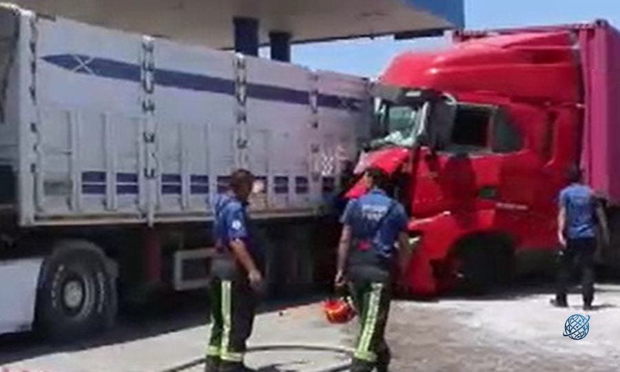 Kabine giren arı faciaya yol açıyordu! Alerjisi olan şoför bayılınca TIR istasyona daldı