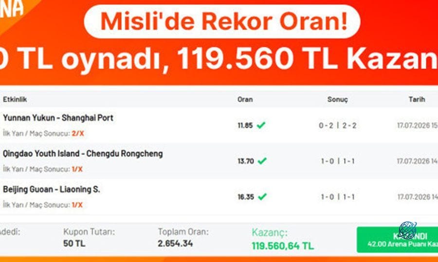 Misli'de rekor oran! 50 TL oynadı, 119.560 TL kazandı!
